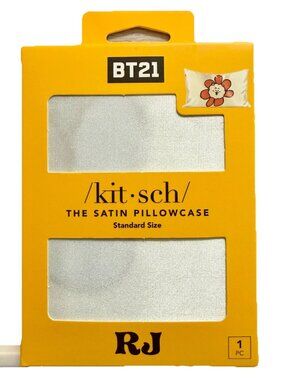 Kitsch x BT21 Satin Floral Pillowcase in RJ w/ Zipper in Standard/Queen NEW